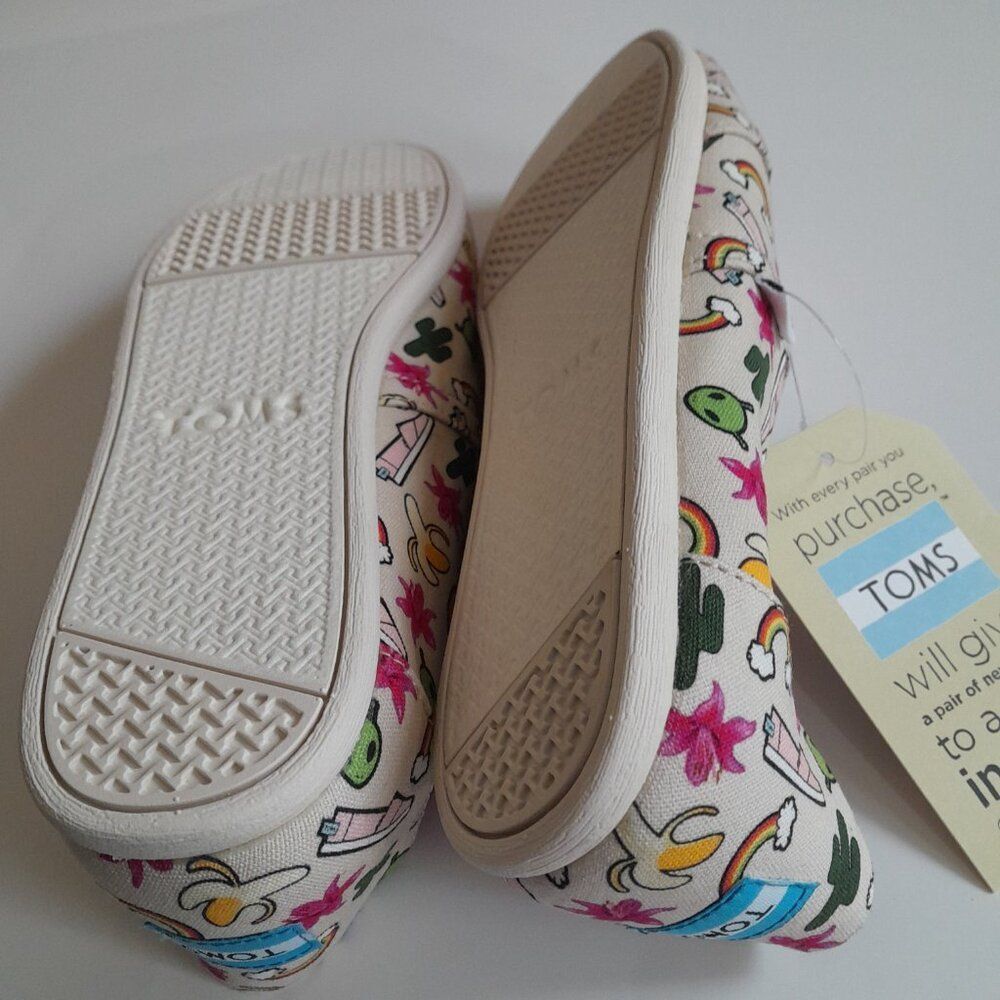 Toms Classic Birch Multi Rainbows Slip-On Loafers Women's Size 9 W - Picture 5 of 10